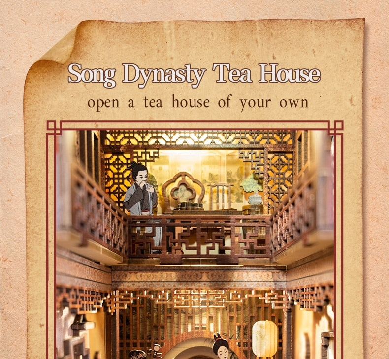 Miniature House Book Nook Kit with Touch Light Elegant Song (Ningguang's Jade Garden)