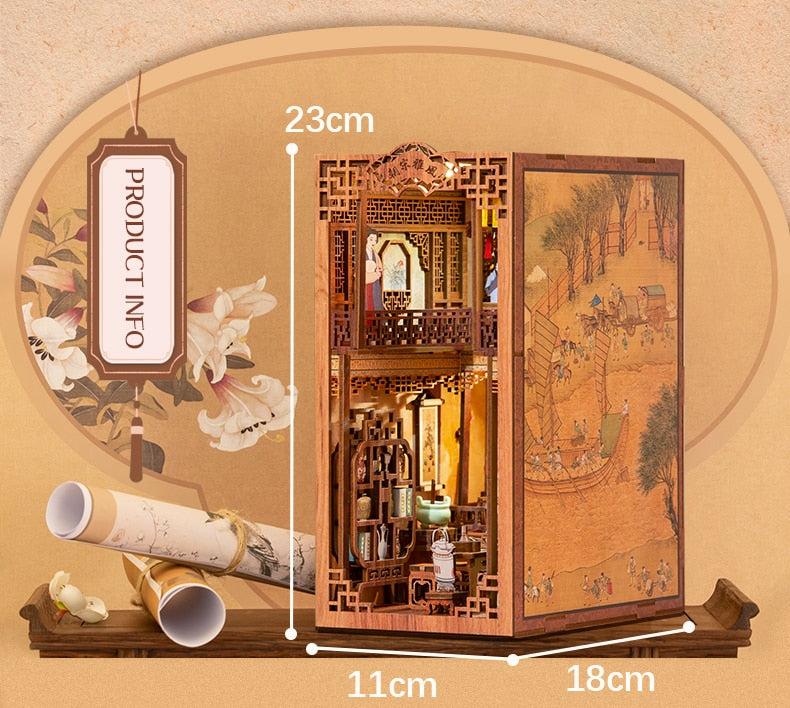 Miniature House Book Nook Kit with Touch Light Elegant Song (Ningguang's Jade Garden)