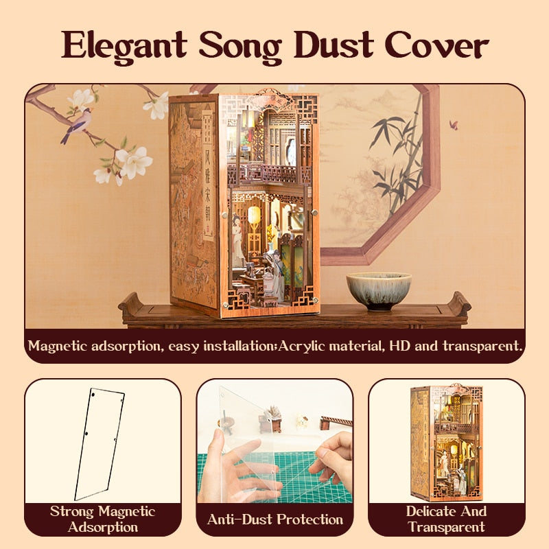 Miniature House Book Nook Kit with Touch Light Elegant Song (Ningguang's Jade Garden)