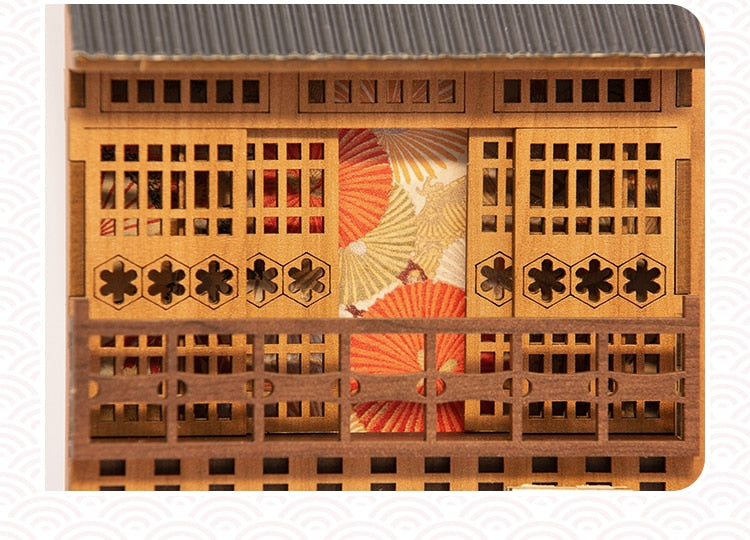 Miniature House Book Nook Kit with Touch Light Under the Sakura (Yoimiya's Summer Festival)