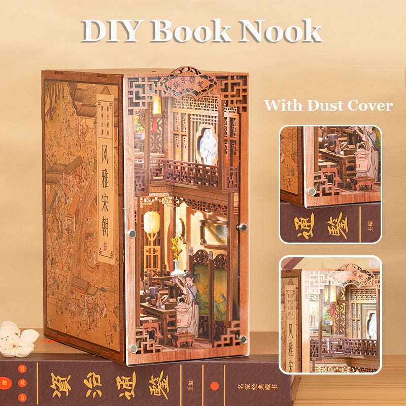 Miniature House Book Nook Kit with Touch Light Elegant Song (Ningguang's Jade Garden)