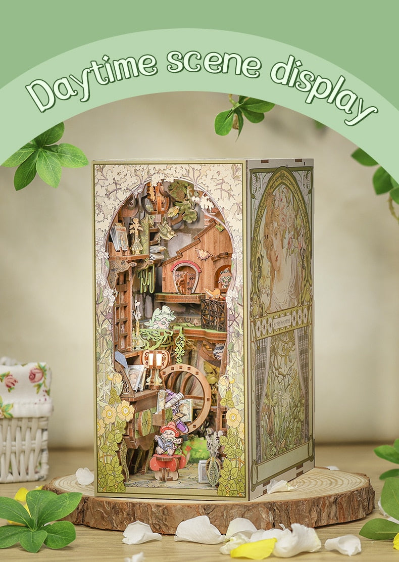 Miniature House Book Nook Kit with Touch Light Elven Paradise (Sumeru)