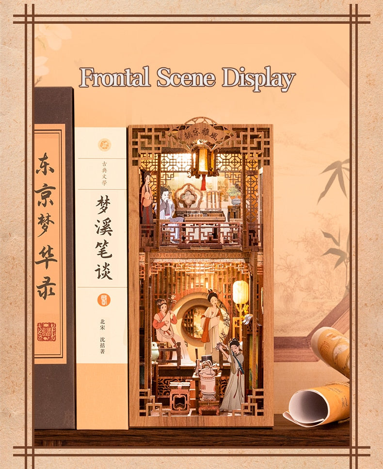 Miniature House Book Nook Kit with Touch Light Elegant Song (Ningguang's Jade Garden)