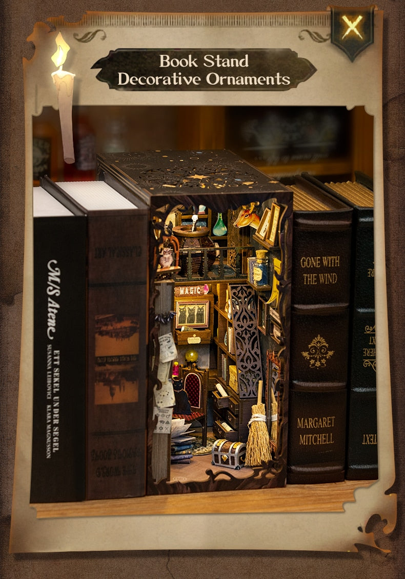 Miniature House Book Nook Kit with Touch Light Magic Pharmacist (Mona's Apartment)