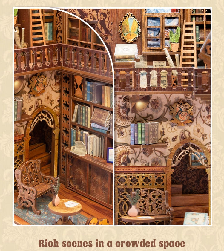 Miniature House Book Nook Kit with Touch Light Eternal Bookstore (Lisa's Library)