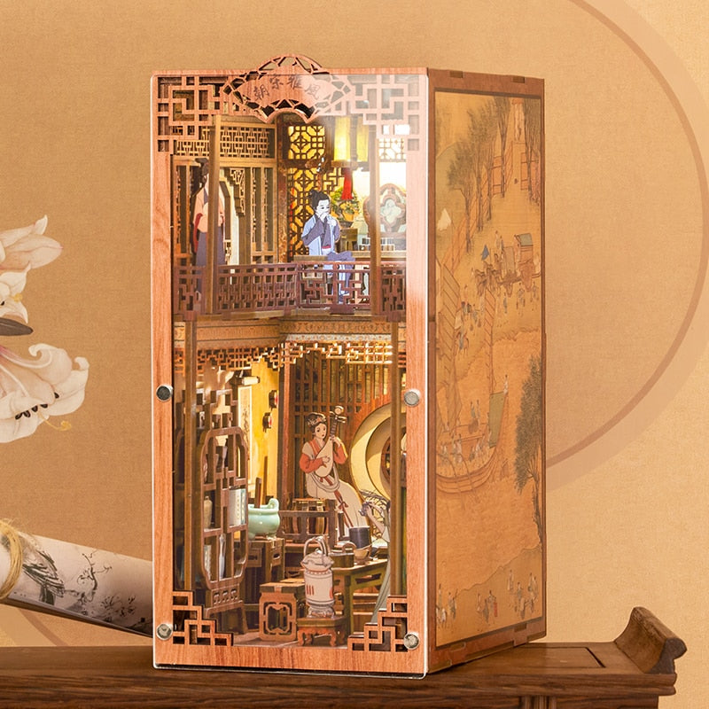 Miniature House Book Nook Kit with Touch Light Elegant Song (Ningguang's Jade Garden)