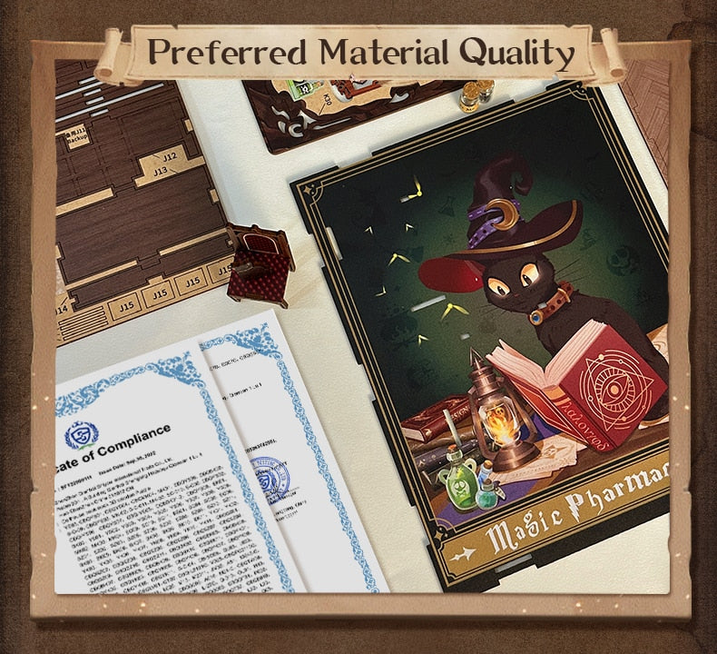 Miniature House Book Nook Kit with Touch Light Magic Pharmacist (Mona's Apartment)