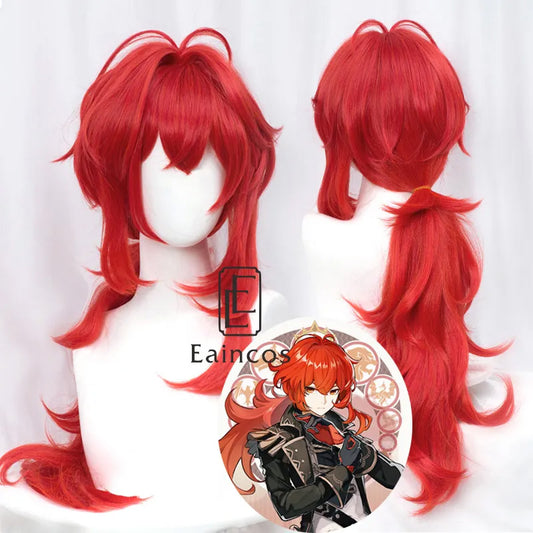 Diluc Cosplay Wig
