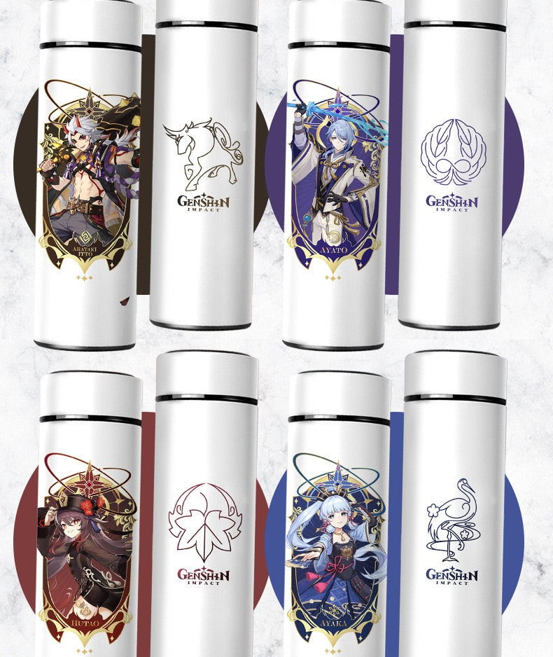 Stainless Steel Digital Display Thermal Tumbler Water Bottle (Ayaka)