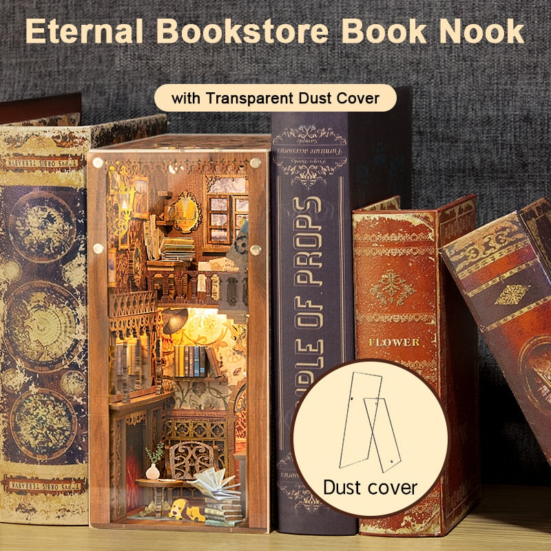 Miniature House Book Nook Kit with Touch Light Eternal Bookstore (Lisa's Library)