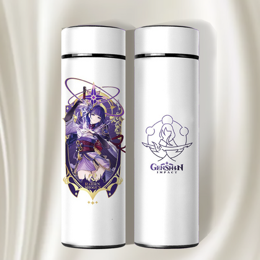 Stainless Steel Digital Display Thermal Tumbler Water Bottle (Raiden Shogun)