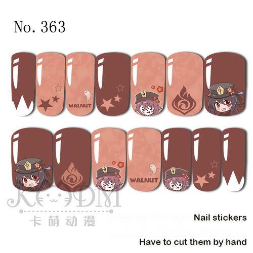 Genshin Impact Water Transfer Nail Decal  (Hu Tao)