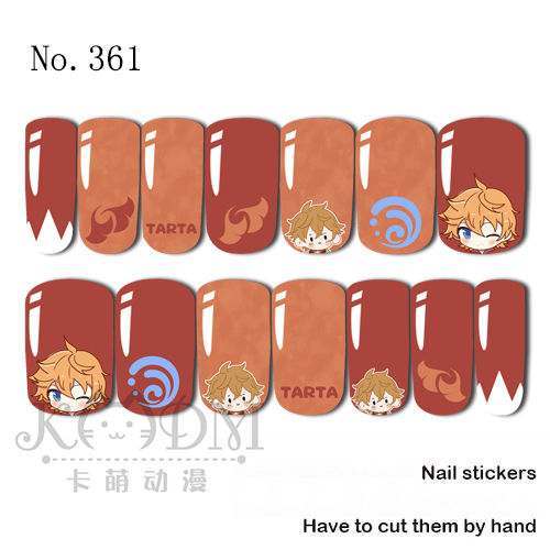 Genshin Impact Water Transfer Nail Decal  (Tartaglia / Childe)