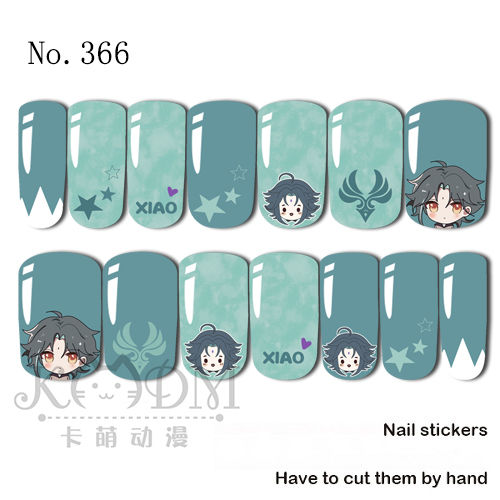 Genshin Impact Water Transfer Nail Decal  (Xiao)