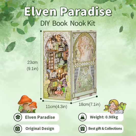 Miniature House Book Nook Kit with Touch Light Elven Paradise (Sumeru)