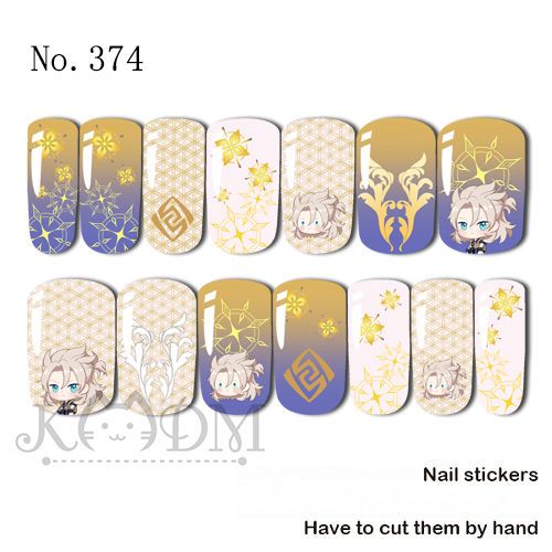Albedo nail stickers genshin impact