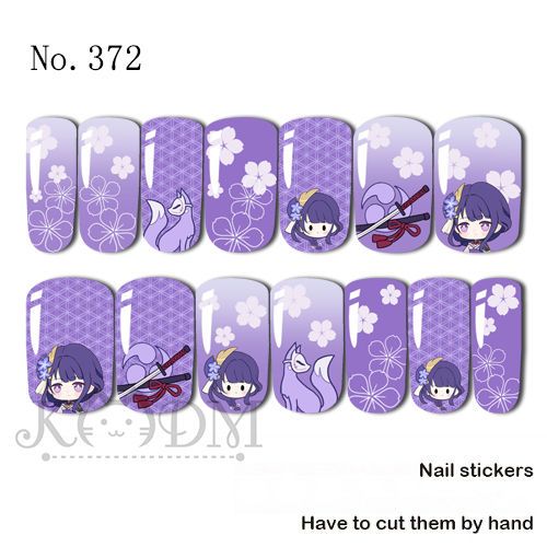 Raiden Shogun Nail stickers