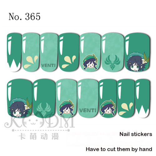 Genshin Impact Water Transfer Nail Decal  (Venti)